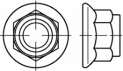  Hexagon flange nut with plastic insert D6926 Stainless steel A4