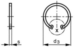  Retaining ring for bores D472 Stainless steel A2