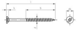 Cross recessed countersunk head screw for chipboard Torx zinc plated