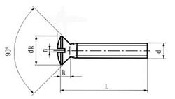 Slotted raised countersunk head screws, D 964 brass