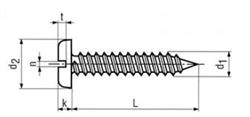 Slotted pan head tapping screw, D 7971 C zinc plated