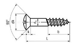 Slotted raised countersunk head wood screws D 95 brass