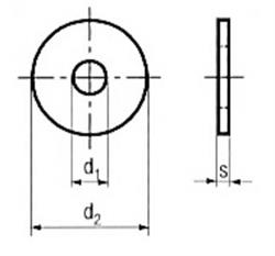  Plain washer, outer diameter 3 x d, D 9021 steel zinc plated