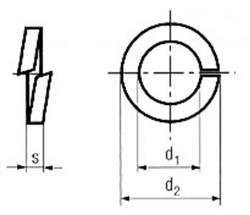 Spring lock washers for cheese head screws, D 7980 spring steel hot-dipped