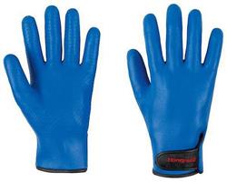 Winter gloves thermo lined blue coating