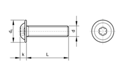 Laagbolkop ISO 7380 + flens A2 torx
